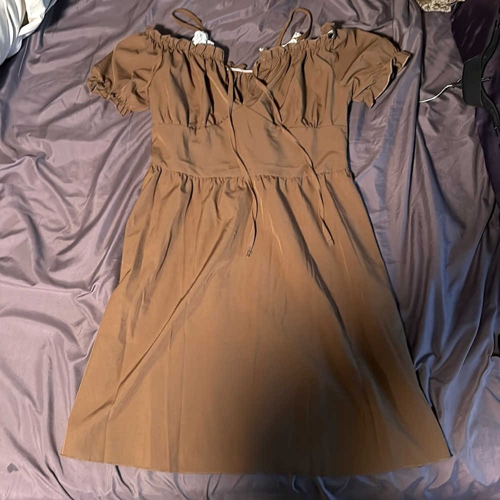 Size large (8-10) cute brown dress.